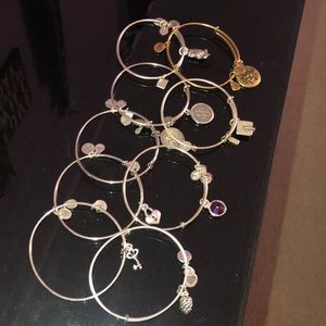 Bundle of 9 Alex and Ani charm bangle bracelets